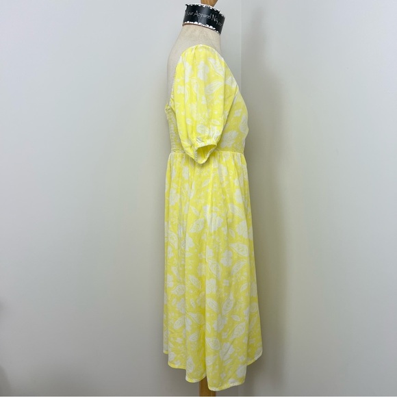 Billa Bong Girls Yellow Floral Print  Puff Sleeves A line Dress size Large (170) - Picture 4 of 8